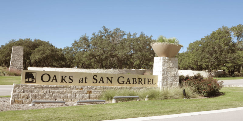 Oaks at San Gabriel subdivision entrance